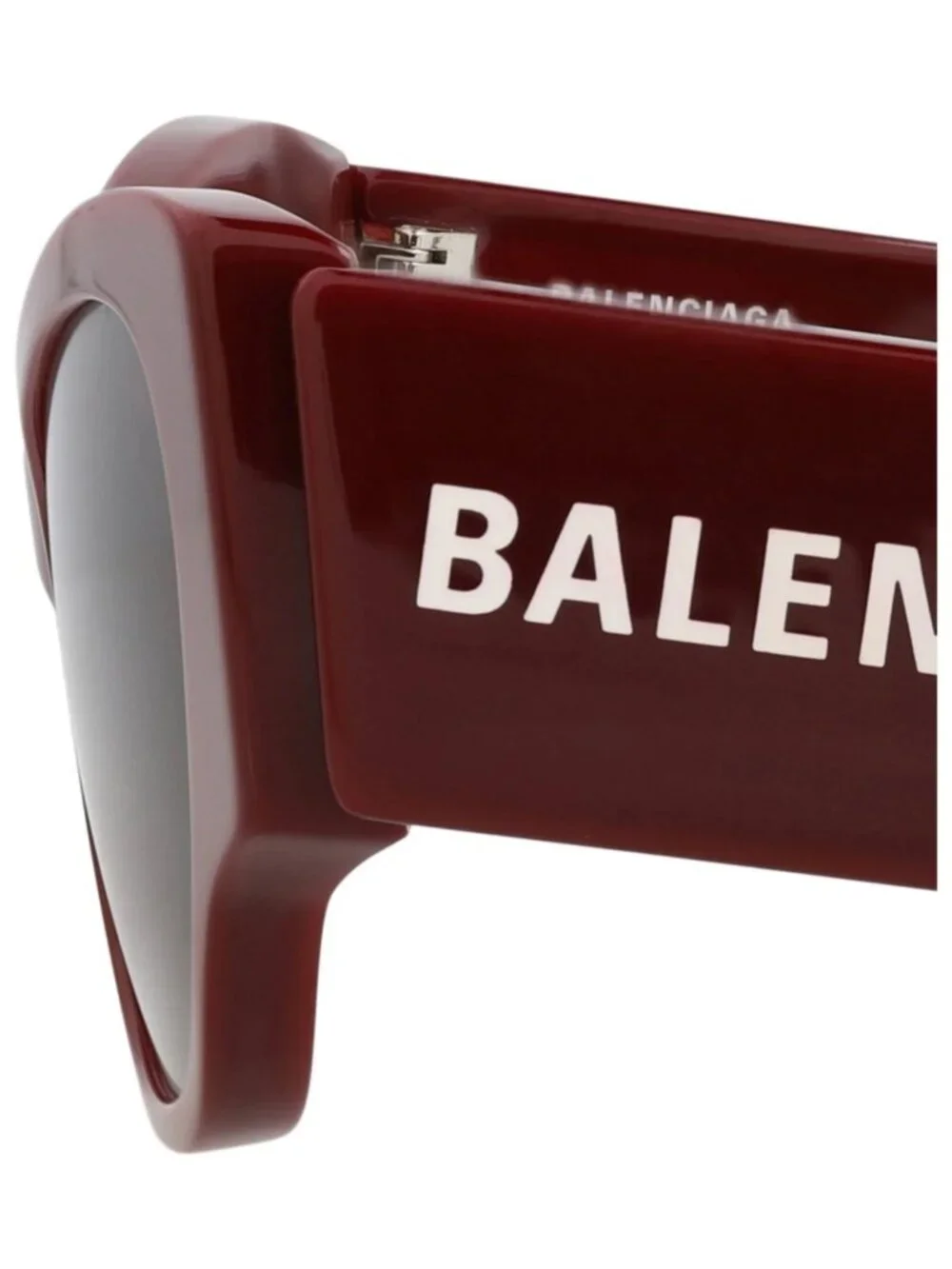 New Balenciaga Women's Sunglasses Cat Eye Recycled Acetate Frame Burgundy Red